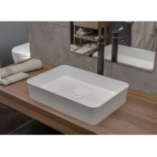 Resim Bocchi Slim Line Dikdörtgen Ince Kenar Lavabo 55 x 38 cm Parlak Beyaz 