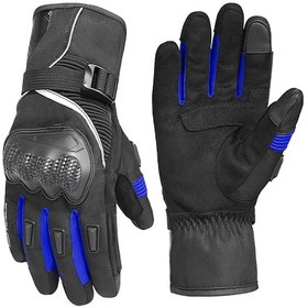 Resim Skycity Kış Motosiklet Eldiveni - Dokunmatik Ekranlı Su Geçirmez Soğuk Hava Koruyucu Mavi-l 