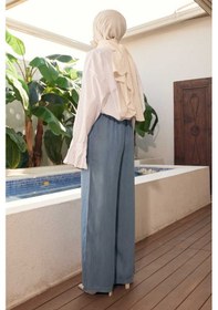 Resim Neways 1105-denim Battal Lastikli Pantolon Mavi Çok Renkli 