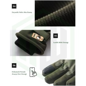 Resim Motiva Soğuk Hava Taktik Eldiven Içi Tüylü Bilek Lastikli Korumalı Askeri Airsoft 