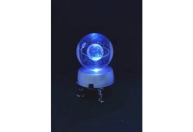 Resim Mobgift Standlı ve Işıklı Kristal Satürn Kızlı Cam Küre 
