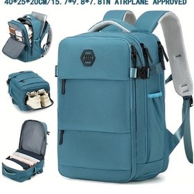 Resim Xuweiwei Lake Blue Travel Backpack 15.6 Inch Laptop Çantası Okul İş Seyahat İçin Ayakkabı Bölmeli Diğer 