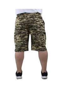 Resim Starbattal Büyük Beden Commando Camouflage Erkek Penye Şort 23606 Askeri Yeşil - Erkek Haki 