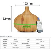 Resim Woise Uzaktan Kumandalı 550 Ml Aroma Difüzörü Ultrasonik Hava Nemlendirici 7 Renk Led Nemlendirici 