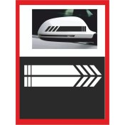 Resim Araba Aynası Için Şerit Sticker - Oto Sticker - Araba Sticker - 20CM x 2,5 cm 2 Adet 