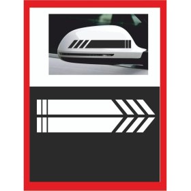 Resim Araba Aynası Için Şerit Sticker - Oto Sticker - Araba Sticker - 20CM x 2,5 cm 2 Adet 