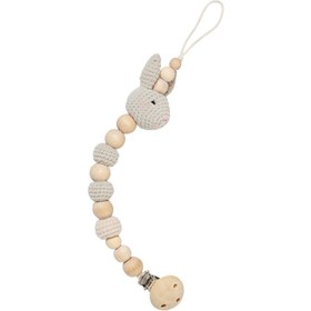 Resim Tavşan Amigurumi Örgülü Emzik Askısı 