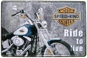 Resim caju art & decoration Ride To Live Motosiklet 20x30 Cm Metal Plaka Metal Tablo 