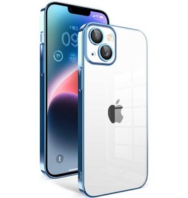 Resim Talazan İphone 14 Plus Uyumlu Kamera Korumalı Renkli Çerçeveli Garaj Kılıf-mavi Açık Mavi Açık 