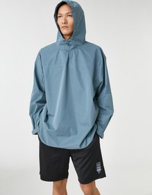 Resim Spor Oversize Yağmurluk Kapşonlu Uzun Kollu Su Geçirmez 