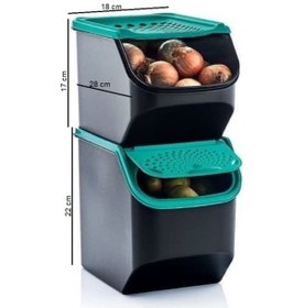 Resim Tupperware Hsgl Maksi Midi Patates Soğan Saklama Kabı 2'li Siyah 