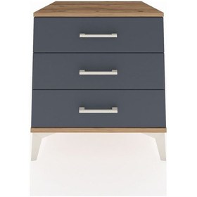Resim Kronos Komodin 3 Çekmeceli 60x59x64 Çam-antrasit Atlas Çam 