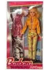 Resim Efe Toys Yedek Elbiseli Barbara Barbie Bebek 