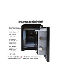 Resim U.S.F Ev ve Ofis Tipi Çift Anahtarlı Çelik Para Kasası 35 x 30 x 40 CM 25 KG Siyah 