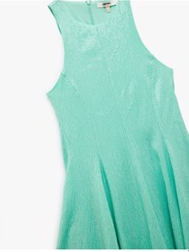 Resim Koton Slim Fit Astarlı Kolsuz Pullu Payetli Halter Yaka Mini Elbise Yeşil 5sak80089fw Yeşil 
