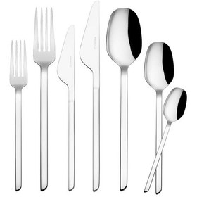 Resim Korkmaz Flata 84 Parça Çatal Kaşık Bıçak Seti Gümüş 