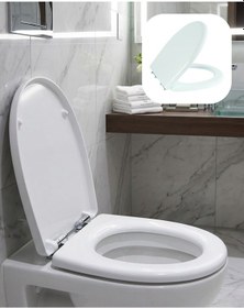 Resim Universal Klozet Kapak Seti Kaydırmaz Alt Yüzey Kolay Temizlik Banyo Aksesuarı Siyah 