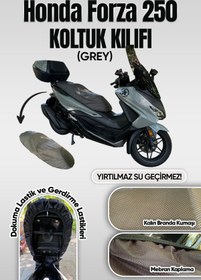 Resim ADM Honda Forza 250 Koltuk Sele Kılıfı - Su Geçirmez & Yırtılmaz (Gri) Uyumlu 