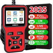 Resim OBD2 Tarama Cihazı Kod Okuyucu, Araba Voltaj Test Cihazı Motor Hatası Kodu Tarama Cihazı, Şarj Testi OBDII-V500 Kırmızı, Pil Olmadan 