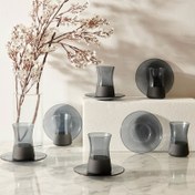 Resim Rakle Matte 12 Parça Çay Seti - Siyah - 132 ml 