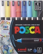 Resim Uni Posca PC-1MR 0.7 Su Bazlı Boyama Markörü Seti 8 RENK ANA RENK 