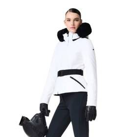 Resim Goldbergh Hida Faux Border Kadın Beyaz Kayak Ceketi 