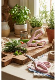 Resim Makri Home 2'li Çok Amaçlı Makas Seti Büyük Boy Pembe, 23 Cm 