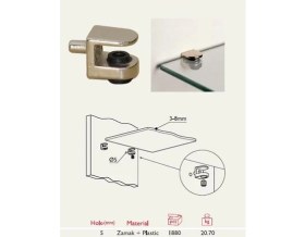 Resim Gürçay Hırdavat Gürcay Sıkıştırmalı Cam Raf Pimi 5mm Pimli (4 Adet) 