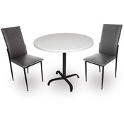 Resim Beymobilya Indigo Werzalit Yuvarlak - Gözde 2Li Masa Takımı (70 Cm Çap) 