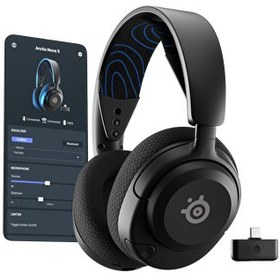 Resim Steelseries Arctis Nova 5P Wireless & BT Siyah Gaming Kulaklık 