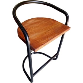 Resim Abronya Bar Taburesi Tabure Ahşaplı Tabure Metal Ayaklı Tabure Modeli Retro Tasarım 