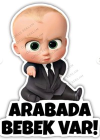 Resim ÖZGÜL REKLAM Patron Bebek Arabada Bebek Var Sticker 15x20 Cm Su Geçirmez Araba Sticker UltraLüks 