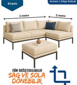 Resim generalbuiltin Kaliteli Köşe Koltuk Takımı 3metre x 2metre Yön Değişebilir 