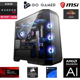 Resim Go Gamer GA1456DP AMD Ryzen 9 7900 / 32GB DDR5 5600MHz / 2TB NVMe m.2 SSD / RX 9070XT 16GB / 240mm Sıvı Soğutma / MSI 27" 2K 180Hz. / AMD Gaming Paket 