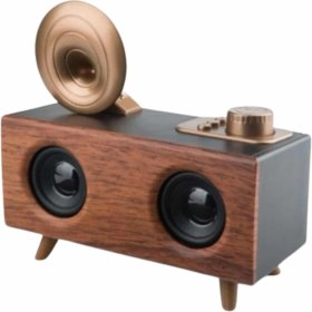 Resim Zengezur Bluetooth Nostalji Speaker Radyo Gramofon Ahşap Renk Vintage 