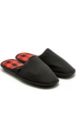 Resim Twigy Twigy kare Siyah Erkek Ev Terliği Ses Cıkarmaz Taban 