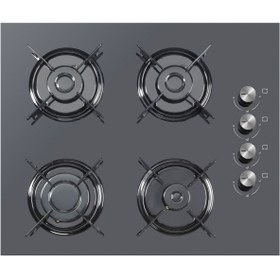 Resim KUMTEL Metalik Gri Cam Ankastre Ocak LX-40TAHDF 