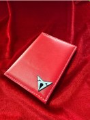 Resim ATTA PAZARLAMA Kırmızı Deri Baskı Dikişli Krom Parlak Cupra Ruhsat Kabı 