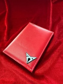 Resim ATTA PAZARLAMA Kırmızı Deri Baskı Dikişli Krom Parlak Cupra Ruhsat Kabı 