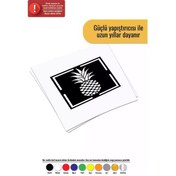 Resim Kalpli Ananas Çerçeve Sticker Oto Motor Laptop Duvar Folyo Sticker 40 X 40 Cm 