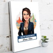 Resim Karikatürlü En Güzel Ekonomist Kanvas Tablo 