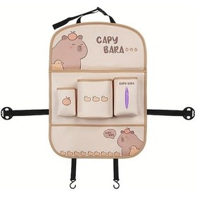 Resim Xuweiwei Kapibala Sevimli Domuzcuk Tasarimli Araba Koltugu Duzenleyici Dayanikli Suni Deri Seyahat 