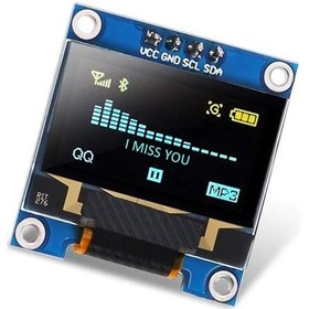 Resim 0.96'' 128x64 Oled Grafik Lcd Ekran - Sarı/Mavi 
