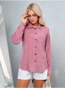 Resim Anarıco Oversize Büyük Beden Kadife Gömlek 257462907 Leylak 