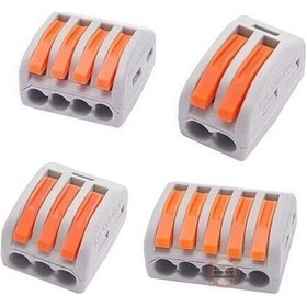 Resim Pct-214 Hızlı Bağlantı Klemensi 4 Pin-mandallı Vidasız Buat Terminali 32a 