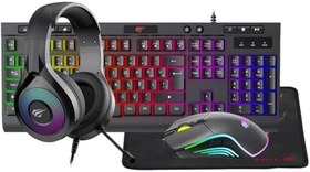 Resim Havit Gamenote KB887CM-TUR 4'lü Gaming Set - Klavye, Mouse, Kulaklık, Mousepad - Rainbow Aydınlatma, Türkçe Q, 3.5mm Jack, PC Uyumlu 