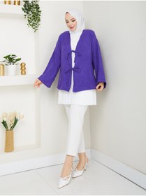 Resim fh fashionhere Kadın Tesettür Kolsuz Ekru Piliseli Içlik Gömlek Tunik Bluz Pliseli Pileli 