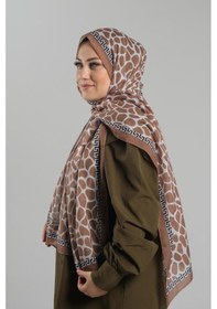 Resim Giverny Hardal Desenli Şal Kesik Elyaf Dijital Baskılı Pamuksu Leopar 202116 43 Hardal 