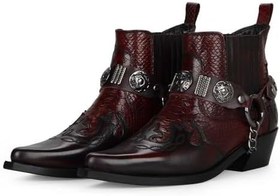 Resim Bordo Deri Kadın Kovboy Bot 