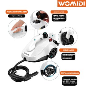 Resim womidi SW618-D Çok Fonksiyonlu 28 Parça Buharlı Temizleyici Paspas - Buharlı Temizlik Makinası 